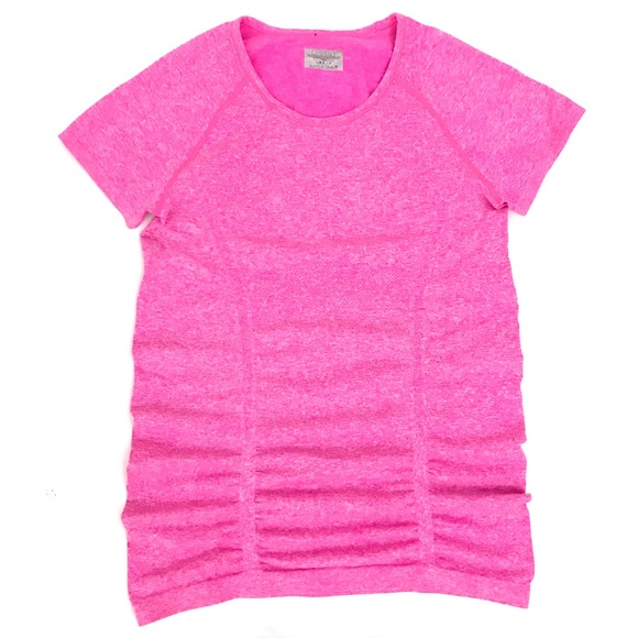 Athleta Fastest Track Short Sleeve Ruched Top Pink - Picture 2 of 8